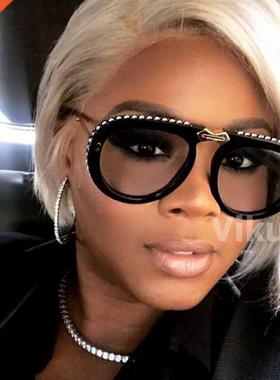 Top Qualty Luxury Foldng Metal Damond Sunglasses Women t