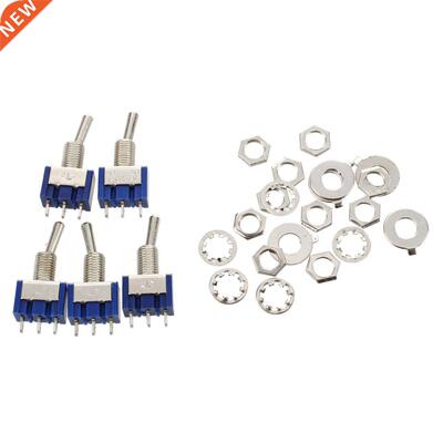 5 Pcs AC A/250V 6A/125V ON/OFF SPDT Mini 2 Position Latchin