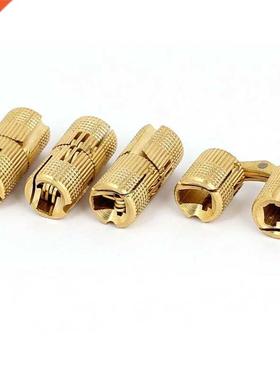 Cupboard Window Drawer Door 14mm Dia Brass Blind Hinge Gold