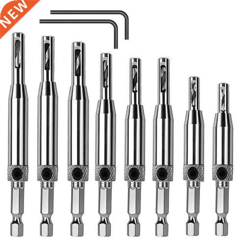 10 Pieces Hinged Drill Bit Set, HSS Self-Centering Drills 适