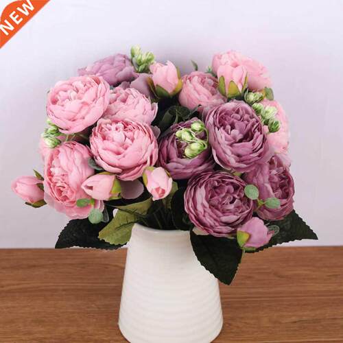 0cm Rose Pink Silk Bouquet Peony Artificial Flowers 5 Big H
