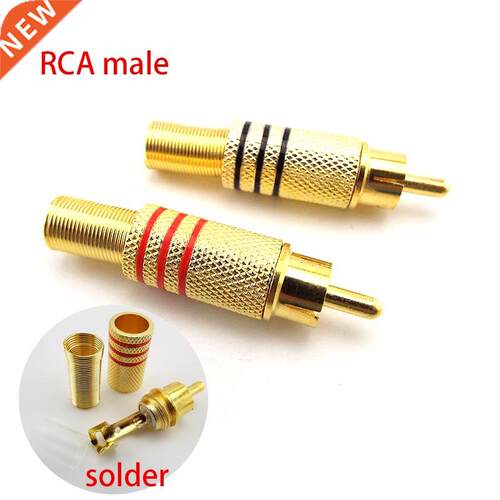 6pcs/lot 3 pair Gold plated RCA male Connector plug Audio Vi