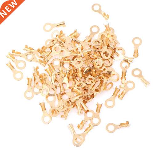 New 100Pcs 4.2mm Gold Plated Brass Round Splice Cold Pressed