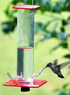 Hanging Tube Hummingbird Feeder Hanging Bright Transparent W
