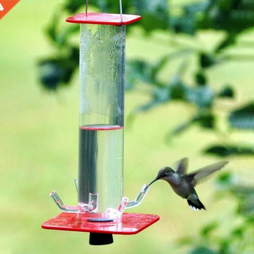 Hanging Tube Hummingbird Feeder Hanging Bright Transparent W