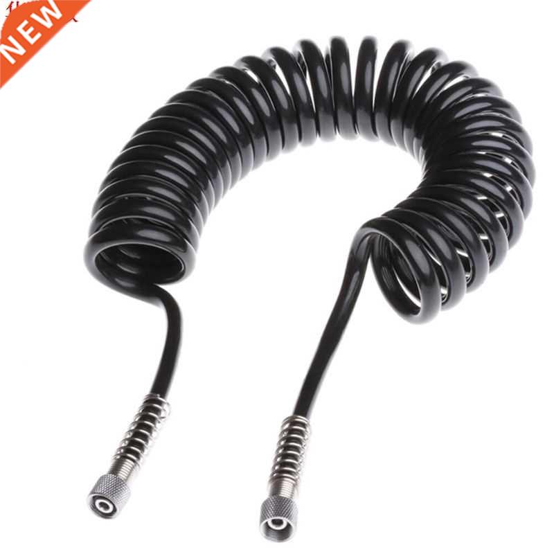 3M 4 x 6mm Flexible PU Recoil Hose Spring Tube Black For Com