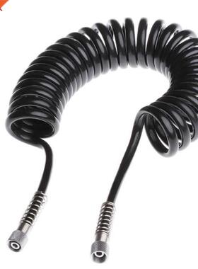 3M 4 x 6mm Flexible PU Recoil Hose Spring Tube Black For Com