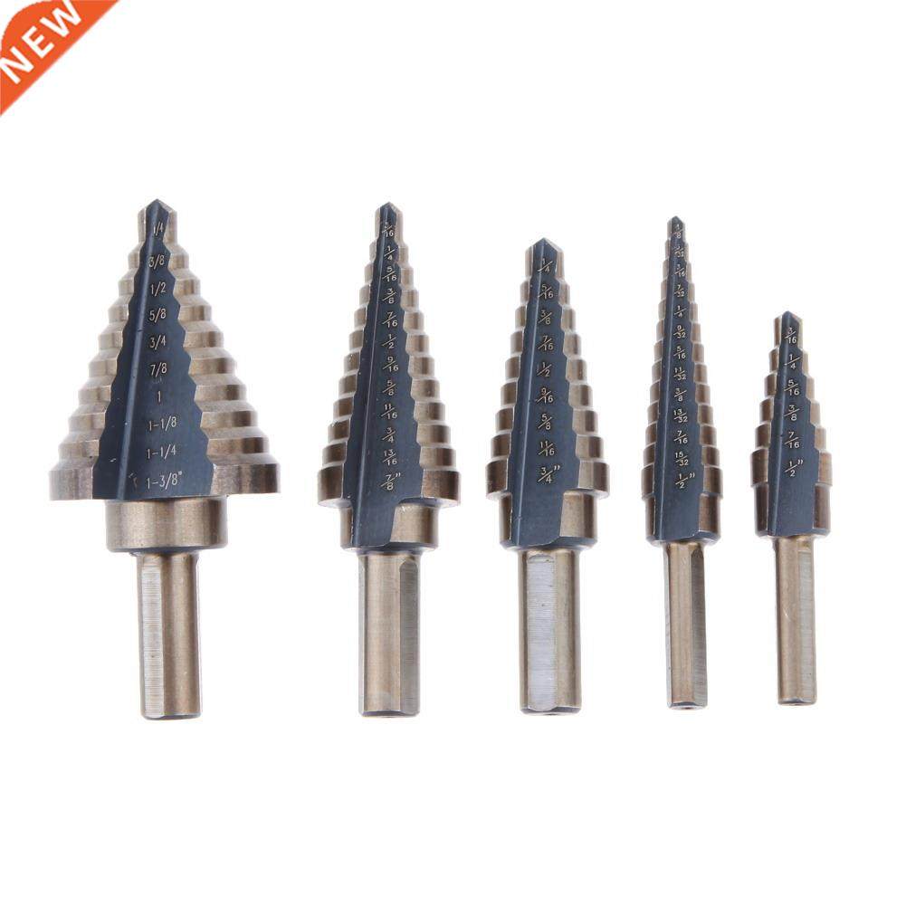 5pcs Step Drill Bits 1/4