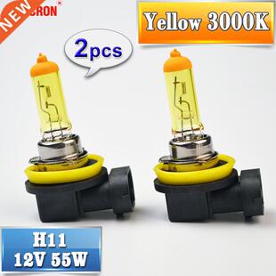 H11 Yellow Halogen Bulb 12V 55W 2 Pieces PGJ19-2 3000K Auto