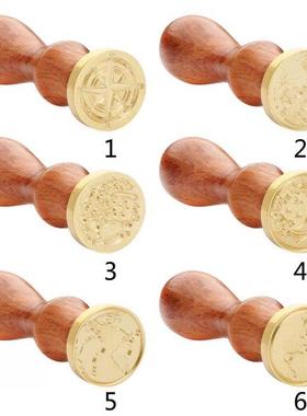 World Map View Ancient Sealing Wax Stamps Wood Handle Craft
