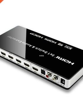 True K HDMI Switcher 5X1 with audio selector switch with re