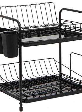 Dish Rack Set 2-Tier Kitchen Organizer Tools Plate Spoon Sto