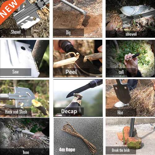 MT1027 Multifunction Cmping Shovel Survivl Folding Shovels