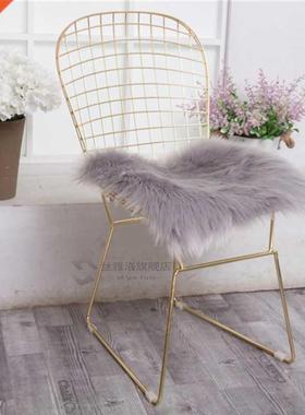 White Faux Sheepskin Wool Rug Fluffy Hairy Wool Carpet Seat