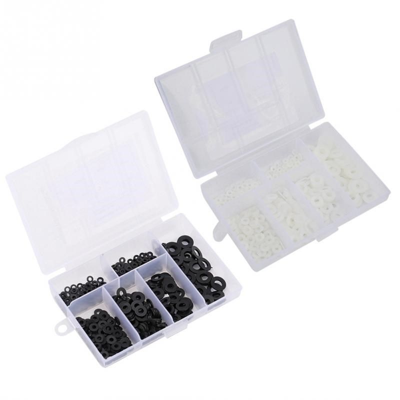 500pcs M2-M6 Nylon Flat Washer Gasket Plain Washers Assortme