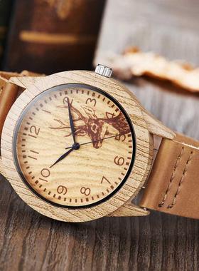 Reloj Hombre 2020 Fashion Design Deer Watch Men Wood Watche