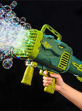 Bazooka Bubble Gun New 32 Holes Dinosaur Electric Bubble Gun