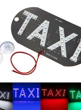 4 Color Taxi Cab Windscreen Windshield Sign White LED Taxi