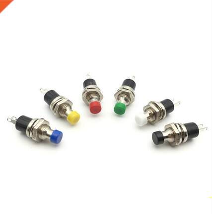 10PCS 7mm Thread Multicolor 2 Pins Momentary Push Button Swi