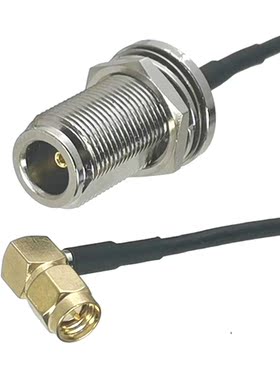 1Pcs RG174 SMA Male plug Right angle to N Female jack Bulkhe