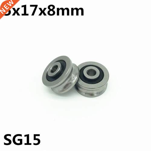 10pcs SG15 U groove bearing 5x17x8  double row sealed ball
