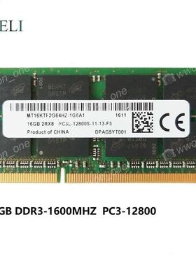 16GB PC3L-12800S DDR3L-1600MHz 1.35V 204PIN NON-ECC SO-DIMM