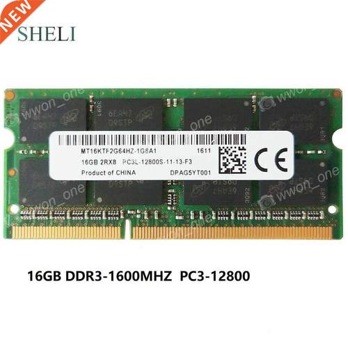 16GB PC3L-12800S DDR3L-1600MHz 1.35V 204PIN NON-ECC SO-DIMM