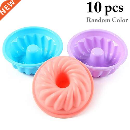10pcs Silicone Mold Spirl Shpe Cke Mold Silicone Chocolt