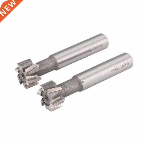 Two 16mm x 8mm White Steel Straight Shank T-Slot Milling Cut