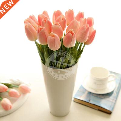 6/12/24/48pcs Artificial Flowers Senior PU Tulips Fake Flowe