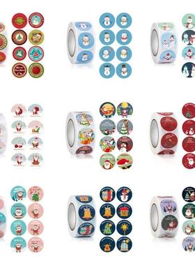 Christmas Themed Seal Labels Envelope Round Stickers Self-Ad