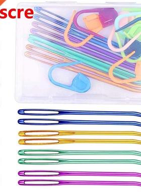 8 Pcs Aluminum Bent Tip Tapestry Darning Knitting Needles