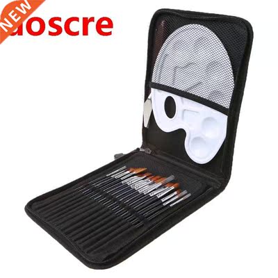 18pcs/Set Paint Brush Wooden Acrylic Painting Palette Gouach