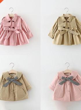 Pink Spring and Autun Girl Coat Cotton Kids nch Cute Newbor