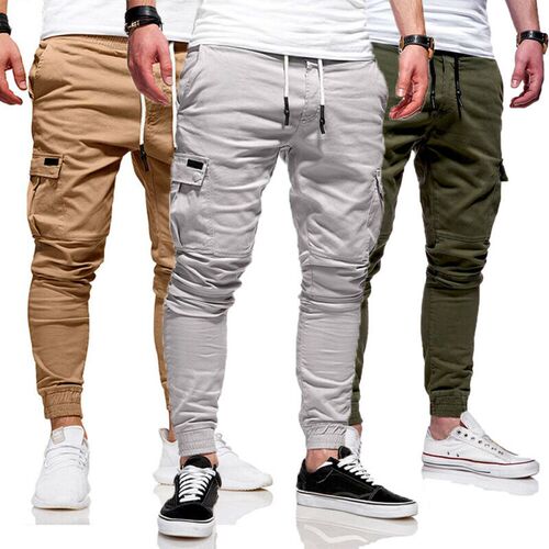 New Men Pants Casual Solid Solor Sweatpants Breathable Trous