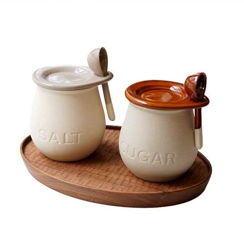 Jap Ceramic Storage Jars With Lid Retro Decorative Sugar Jar