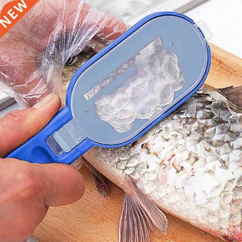 2 In 1 Plastic Fishing Scale Brush Built-in Fish Cutter Fish