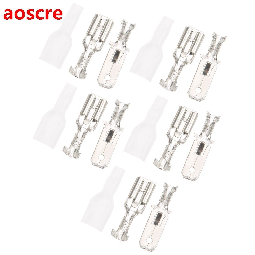 200pcs Tin Plated Brass 6.3mm Spade Wire Terminals Crimp Con