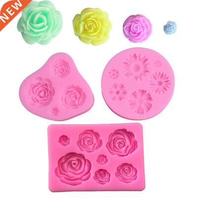 3PCS/LOT Daisy Rose Silicone Mold Fondant Chocolate Baking M