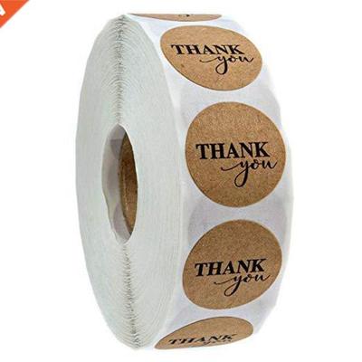 100-500pcs 1inch Kraft Paper Thank You Stickers Scrapbooking