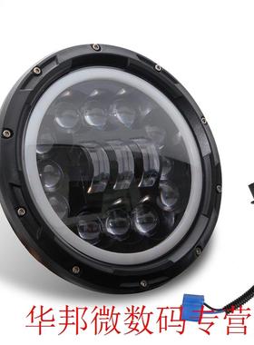 1 PC 400w 7 Inch Round Led Angel Eye Wrangler Headlights Off