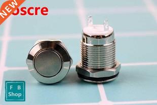 16mm Threed SPST Latching Silver Tone Pushbutton Switch AC