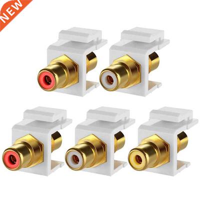 5-Pack RCA Keystone Jack Insert Connector Socket Female Snap
