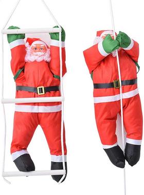 1Pcs 50CM Clmbng Ladder Cloth Santa Claus Wall Hangng Dec