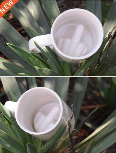 Creative Design White Middle Finger mug,Novelty Style Mixing