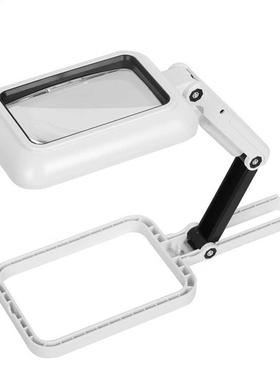 3X Handheld LED Magnifying Glass Table Lamp with Stand Squar