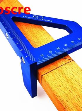 Woodworking Scribing Ruler Aluminum Alloy Angle Protractor S