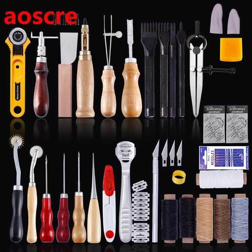 L50 Professional Leather Craft Tools Kit Hand Sewing Stitch