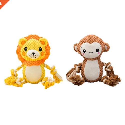 Dog Interactive Toys Squeak Plush Toy Rope Limbs for Tug of