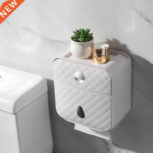 Toilet Paper Holder Waterproof Towel Wall Mounted Storage Bo